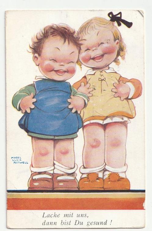 Ansichtkaart illustrator Mabel Lucie Attwell 1938, Verzamelen, Ansichtkaarten | Themakaarten, Gelopen, 1920 tot 1940, Kinderen