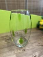 Prachtige handgemaakte glazen vaas, Ophalen of Verzenden, Minder dan 50 cm, Groen, Glas