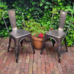 10x Tolix-style Bistro stoelen (Stapelbaar), Ophalen, Gebruikt, Overige kleuren, Vintage, Industrieel