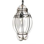 Venetiaanse lamp mond geblazen glas in ijzeren frame, Huis en Inrichting, Lampen | Hanglampen, Verzenden, Gebruikt, Glas, Minder dan 50 cm