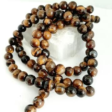 Streng echte Tijgeroog edelsteen kralen 8 mm Tiger Eye beschikbaar voor biedingen