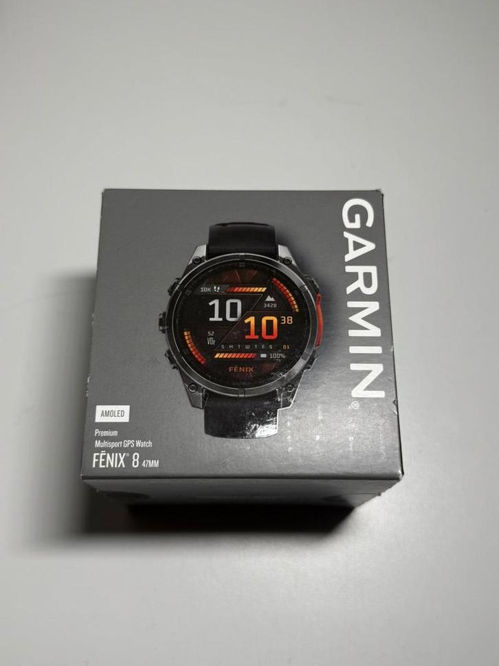 Garmin Fenix 8 - 47MM - Amoled - Nette Staat!, Sieraden, Tassen en Uiterlijk, Sporthorloges, Zo goed als nieuw, Android, Zwart
