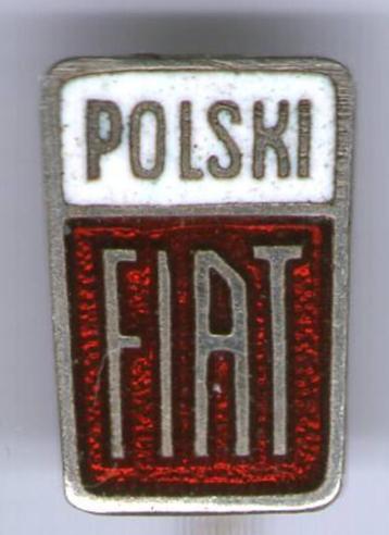 Polski FIAT email op zilverkleurig auto speldje ( B_047a ) beschikbaar voor biedingen
