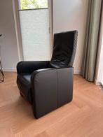 Nette zwarte leren relaxfauteuil met twee lig standen, Huis en Inrichting, Fauteuils, Ophalen, 100 tot 125 cm, Leer, Zo goed als nieuw