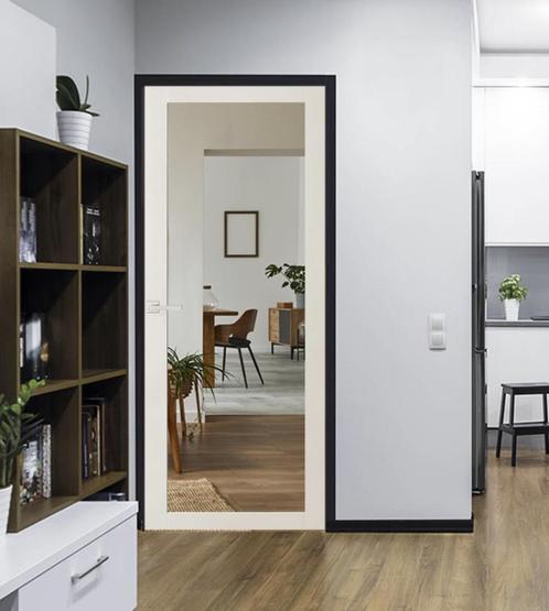 Moderne binnendeur met voorgemonteerd blank glas, Doe-het-zelf en Verbouw, Deuren en Horren, Ophalen of Verzenden