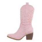 Dames cowboy laarzen kuitlaarzen baby roze 36 37 38 39 40 41, Nieuw, Ophalen of Verzenden, Hoge laarzen, Roze