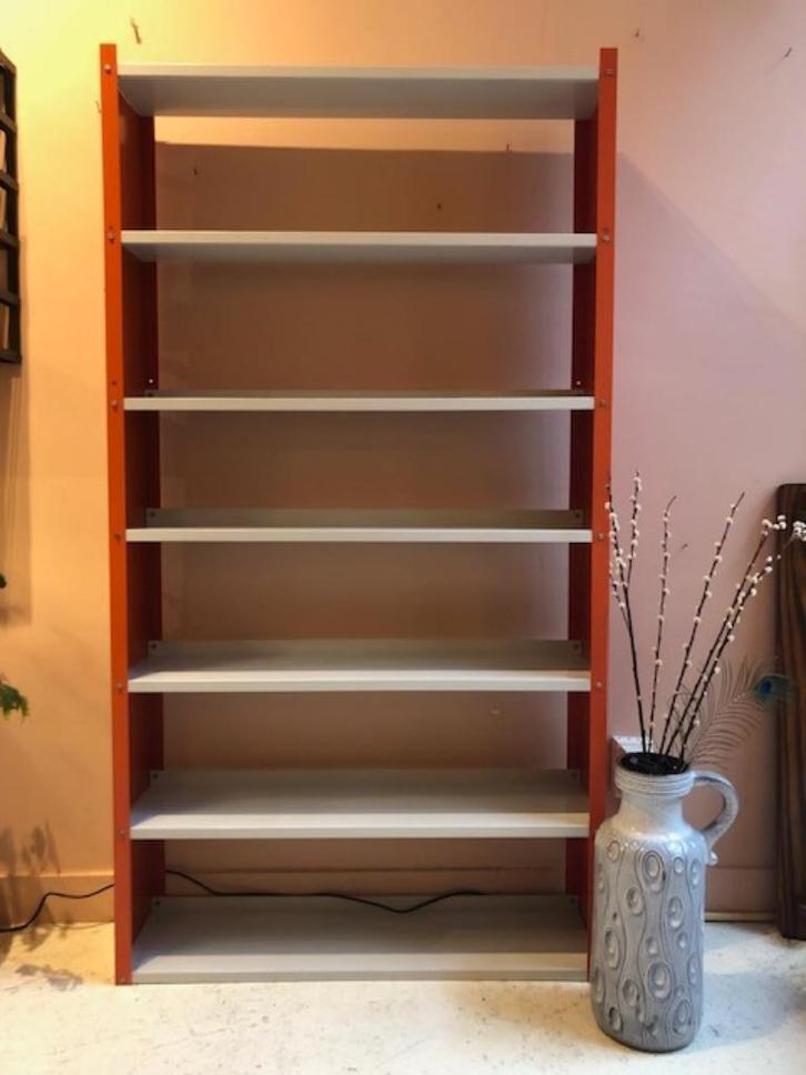 Vintage oranje stellingkast (Tomado, 1960s), Huis en Inrichting, Kasten | Stellingkasten, Gebruikt, Ophalen of Verzenden