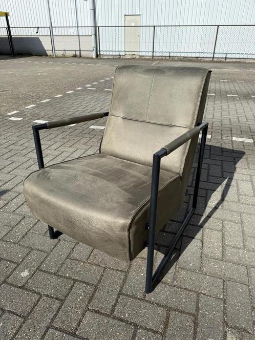 Xooon Fauteuil - Olijf - Zo goed als nieuw, Huis en Inrichting, Fauteuils, Zo goed als nieuw, Metaal, 75 tot 100 cm, Ophalen