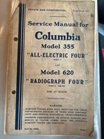 Columbia 355 & 620 Service Manual - Origineel, Ophalen of Verzenden, Gebruikt, Audio