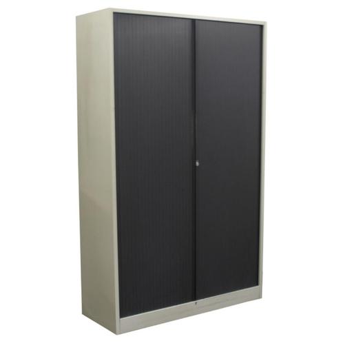 Ahrend Roldeurkast Lichtgrijs Zwart 195 x 120 x 45 B-Keus, Huis en Inrichting, Kasten | Roldeurkasten en Archiefkasten, Gebruikt