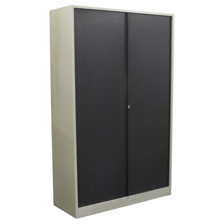 Ahrend Roldeurkast Lichtgrijs Zwart 195 x 120 x 45 B-Keus, Huis en Inrichting, Kasten | Roldeurkasten en Archiefkasten, Gebruikt