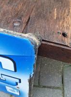 Emaille blauw Bovag reclame bord, Langcat Bussum., Reclamebord, Gebruikt, ., Ophalen of Verzenden