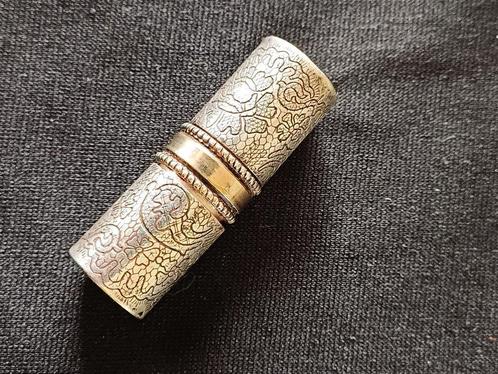 vintage, gegraveerde mid- century lipstickhouder zilver?, Antiek en Kunst, Antiek | Goud en Zilver, Zilver, Ophalen of Verzenden