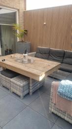 Lounge set 6 pers, met cosi vuurtafel geen vlekken, Ophalen, Kunststof, Gebruikt, 6 zitplaatsen