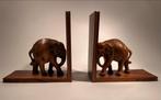 Houten Boekensteunen met Olifanten, Antiek en Kunst, Ophalen
