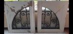 2 eiken bovenramen met sierlijk smeedijzer, Ophalen