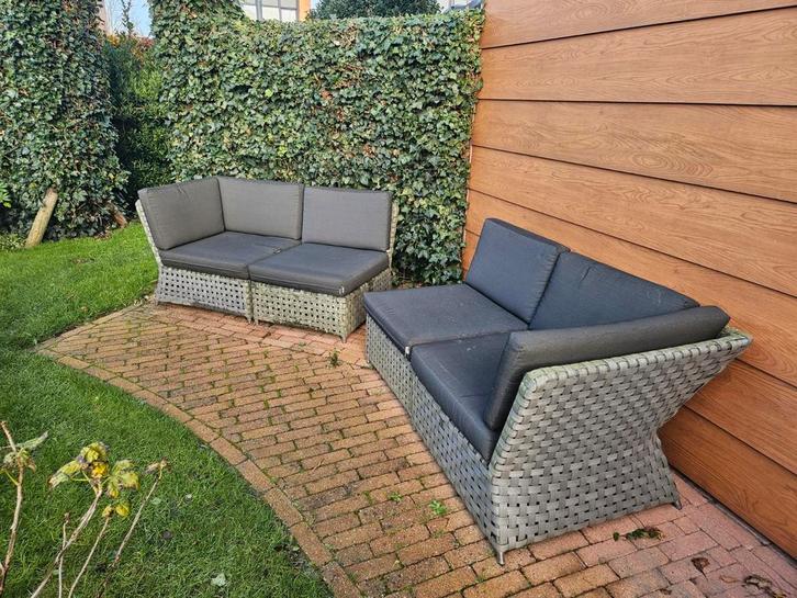 Loungebank, antraciet, Tuin en Terras, Tuinsets en Loungesets, Gebruikt, Loungeset, Kunststof, 4 zitplaatsen, Bank, Ophalen