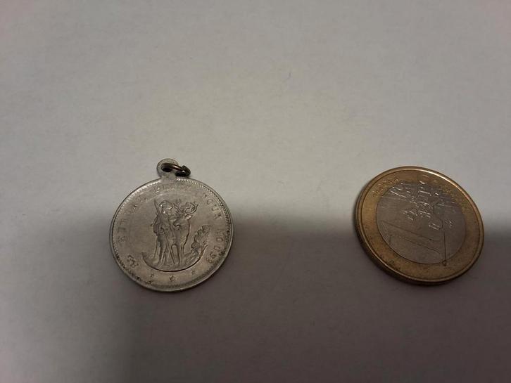 Vintage Sint Hubertus & Rochus Medaille, Antiek en Kunst, Antiek | Religie, Ophalen of Verzenden