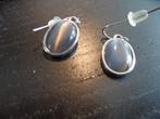 Leuk setje oorbellen: grijs steentje, Sieraden, Tassen en Uiterlijk, Oorbellen, Overige materialen, Gebruikt, Ophalen of Verzenden