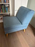 Design Blauwe fauteuil van Zuiver, zit heerlijk, Huis en Inrichting, Fauteuils, Ophalen, Gebruikt, 75 tot 100 cm, Stof