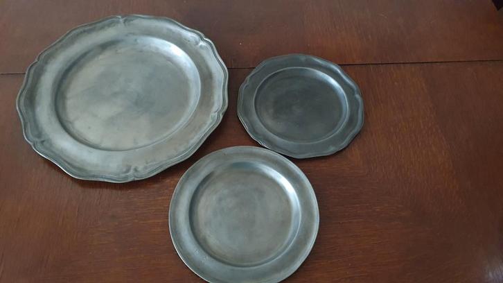 Tinnen Borden Set - Antiek, Antiek en Kunst, Antiek | Tin, Ophalen of Verzenden