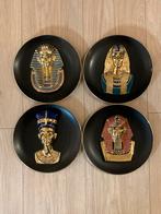 4 Osiris Porselein Egyptische Borden 24K Goud 1994, Antiek en Kunst, Ophalen of Verzenden
