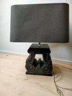 Landelijke tafellamp met grijze kap, Landelijk, Ophalen of Verzenden, Zo goed als nieuw, 50 tot 75 cm