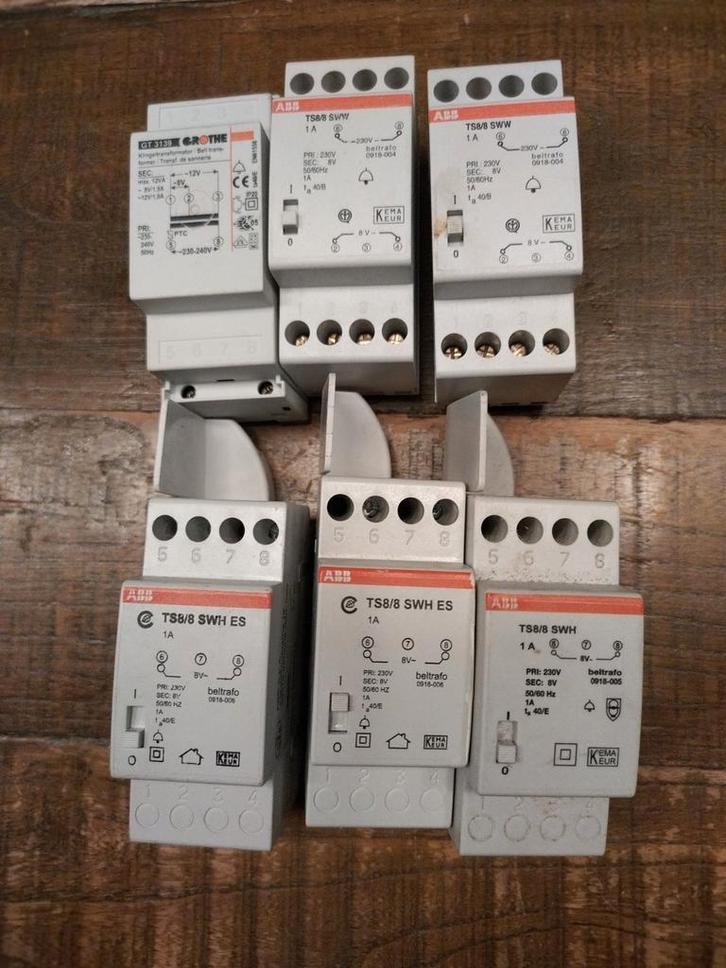6 beltrafo’s ABB & Grothe – TS8/8  nette partij, Doe-het-zelf en Verbouw, Elektra en Kabels, Gebruikt, Overige typen, Ophalen of Verzenden