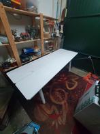 Witte Eettafel 210cm - Verstelbare Poten, Huis en Inrichting, Tafels | Eettafels, Ophalen, Gebruikt, 200 cm of meer, 50 tot 100 cm
