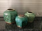 3 oude gember potten, Ophalen of Verzenden