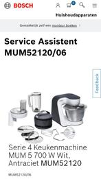 Keukenmachine Bosch MUM52120/06 (NIEUW), Witgoed en Apparatuur, Keukenmixers, 4 liter of meer, Ophalen of Verzenden, Nieuw, 3 snelheden of meer