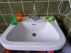 Wastafel met kraan porselein retro vintage, Ophalen, Gebruikt, Wit
