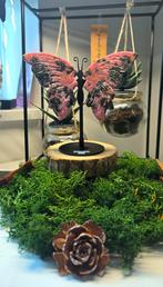 Rhodoniet Edelsteen Vlinder Set met Standaard, Ophalen of Verzenden, Nieuw