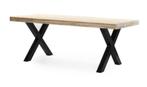NIEUW steigerhout eettafel industriële 180x80 met X poten st, Ophalen, 150 tot 200 cm, Nieuw, Vijf personen of meer