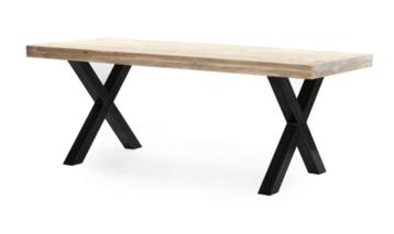NIEUW steigerhout eettafel industriële 180x80 met X poten st beschikbaar voor biedingen