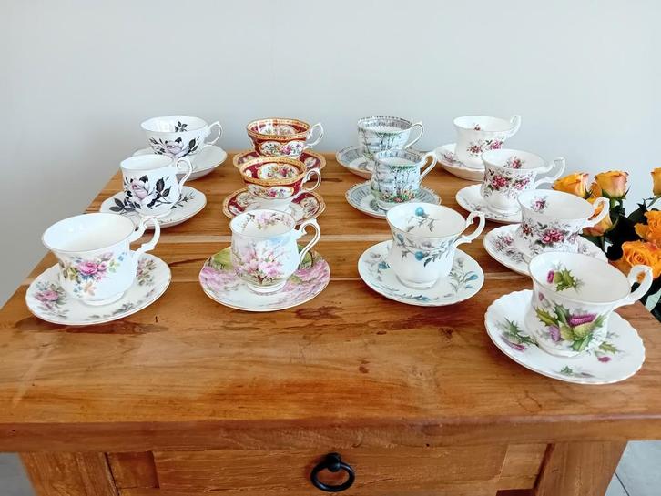 Nog 3 Royal Albert kop en schotels, Lavender Rose, Antiek en Kunst, Antiek | Servies los, Ophalen of Verzenden