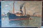 Schilderij Felix Meert Le Neptune dans la port Nieuwpoort, Ophalen of Verzenden