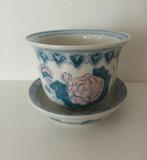 Antieke Bloempot Chinees - vintage - in pastelkleuren, Ophalen of Verzenden