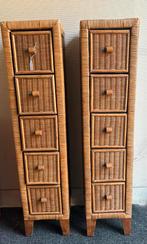 Vintage Rotan Kastjes Set, Huis en Inrichting, Kasten | Dressoirs, Overige materialen, Minder dan 50 cm, Gebruikt, Ophalen of Verzenden
