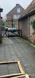 Hek met muurbevestiging van hout zwart, Ophalen of Verzenden, Gebruikt, Hout, Tuinhek