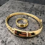18k gouden set armband ring 18 karaat goud, Ophalen of Verzenden, Zo goed als nieuw, Goud