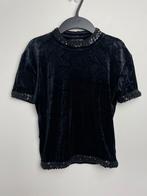 Irie zwart fluwelen top kort met pailletten maat M, Maat 38/40 (M), Zwart, Irie, BOUTIQUE@irieparis.com