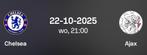 3 tickets Chelsea - Ajax gezocht, Drie personen of meer