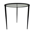 Vintage bijzettafel jaren 80 metaal en glas design, Ophalen of Verzenden, Glas