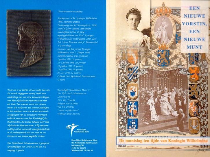 SET WILHELMINA EEN NIEUWE VORSTIN.EEN  NIEUWE MUNT JAAR2000, Postzegels en Munten, Munten | Nederland, Setje, 5 gulden, Koningin Beatrix