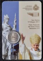 coincard San Marino 2 euro 2011 BU koersmunt met Paus, Ophalen of Verzenden, San Marino, 2 euro, Setje