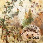 Servetten decoupage/bullet journal – egel C621, Verzenden, Nieuw, Materiaal