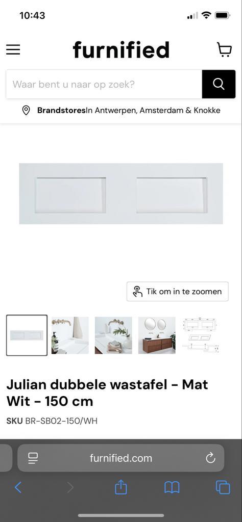 Wastafelblad - Mat Wit - 150 cm, Huis en Inrichting, Badkamer | Badkamermeubels, Nieuw, Wastafelkast, Minder dan 100 cm, 150 tot 200 cm