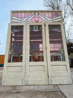 Openslaande deur met zijpanelen en bovenlicht glas in lood., Ophalen