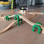 Houten treinbaan, Kinderen en Baby's, Speelgoed | Houten speelgoed, Gebruikt, Ophalen, Duw- of Trekspeelgoed